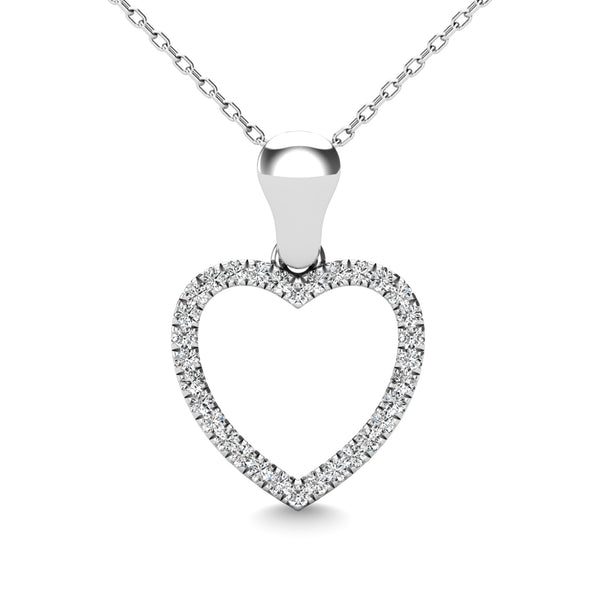 10k White Gold and Diamond on sale heart pendant