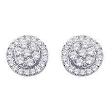 10K White Gold 1/4 Ct.Tw.Diamond Flower Stud Earrings