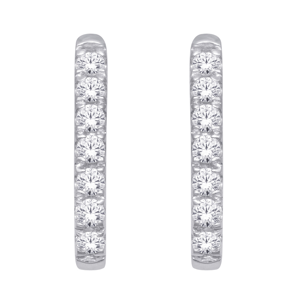 10K White Gold 1/4 Ct.Tw.Diamond J Earrings