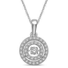 10K White Gold 1/3 Ct.Tw. Moving Diamond Fashion Pendant
