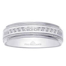 14K White Gold 1 Ct.Tw. Diamond Mens Machine Band