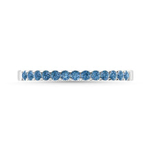 14K White Gold 1/5 Ctw Blue Diamond Machine Band