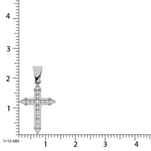 10K White Gold 1/5 Ct.Tw. Diamond Cross Pendant
