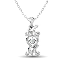 Diamond Shimmering MOM Pendant 1/50 ct tw in Sterling Silver