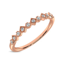 14K Rose Gold 1/20 Ctw Diamond Stackable Band