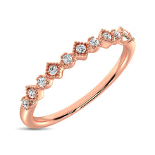 14K Rose Gold 1/20 Ctw Diamond Stackable Band