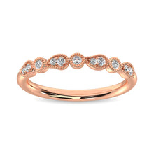 14K Rose Gold 1/10 Ctw Diamond Stackable Band