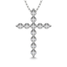 Shared Prong Diamond  1/5 Ct.Tw Cross Pendant.
