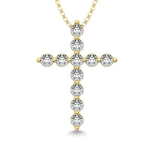 Shared Prong Diamond  1/5 Ct.Tw Cross Pendant.