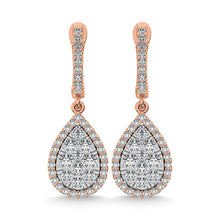 Diamond 3/4 Ct.Tw. Cluster Earrings in 14K Rose Gold