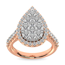 Diamond 3/4 Ct.Tw. Cluster Ring in 14K Rose Gold