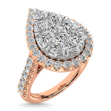 Diamond 3/4 Ct.Tw. Cluster Ring in 14K Rose Gold