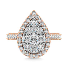Diamond 3/4 Ct.Tw. Cluster Ring in 14K Rose Gold