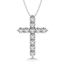 10K White Gold 1/20 Ct.Tw.Diamond Cross Pendant