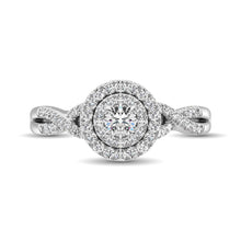 14K White Gold 1/2 Ctw Diamond Split Shank Engagement Ring