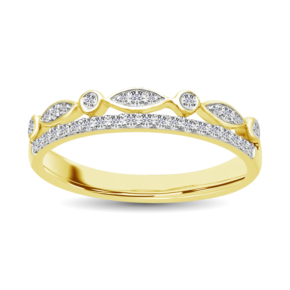 10k Yellow Gold 1/6 Ct.Tw.Diamond Stackable Band