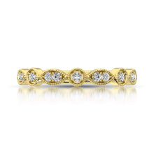 14K Yellow Gold 1/8 Ct.Tw.Diamond Stackable Band