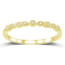 14K Yellow Gold 1/20 Ctw Diamond Wedding Band