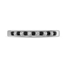 14K White Gold 1/6 Ctw Black & White Diamond Machine Band