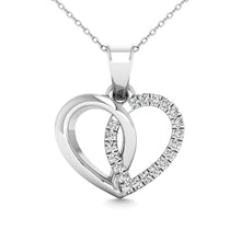 10K White Gold 1/20 Ctw Diamond Heart Pendant