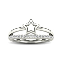 10K White Gold 1/5 Ctw Diamond Twikle Star Ring