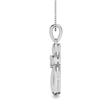 Sterling Silver Diamond Accent Heart & Cross Pendant