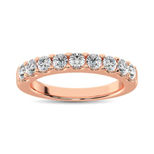 14K Rose Gold Diamond 3/4 Ct.Tw. 9 Stone Anniversary Band