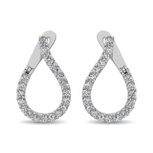 14K White Gold Diamond 4 Ct.Tw. Hoop Earrings