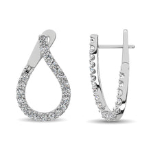 14K White Gold Diamond 4 Ct.Tw. Hoop Earrings