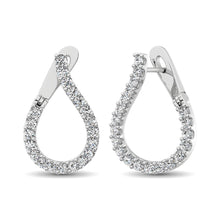 14K White Gold Diamond 4 Ct.Tw. Hoop Earrings