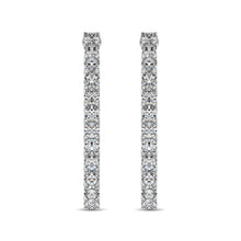 14K White Gold Diamond 1 1/2 Ct.Tw. In and Out Hoop Earrings