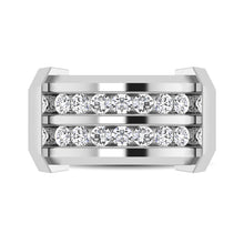 10K White Gold 1/2 Ctw Round Cut Diamond Mens Wedding Band