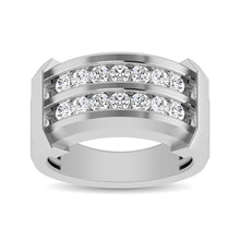 10K White Gold 1/2 Ctw Round Cut Diamond Mens Wedding Band