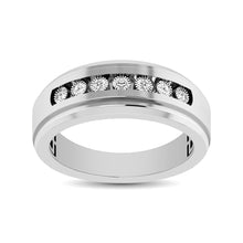 10K White Gold 1/10 Ct.Tw. Diamond Illusion Mens Band