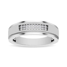 10K White Gold Diamond 1/10 Ctw Mens Ring