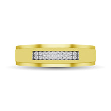 10K Yellow Gold Diamond 1/10 Ctw Mens Ring
