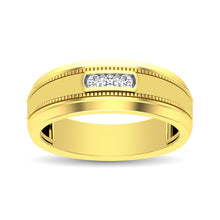 10K Yellow Gold Diamond 1/10 Ctw Mens Ring