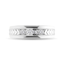 10K White Gold 1/4 Ct.Tw. Diamond Five Stone Mens Band