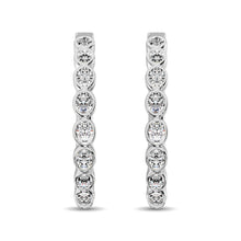 14K White Gold 1/3 Ct.Tw. Diamond Hoop Earrings