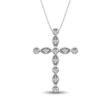 14K White Gold 1/4 Ct.Tw. Diamond Cross Pendant