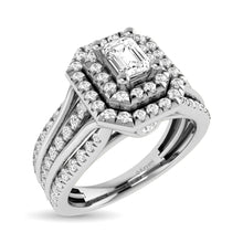 14K White Gold 1 Ct.Tw. Emerald Cut Diamond Engagement Ring