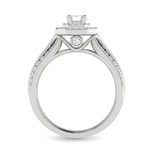 14K White Gold 1 Ct.Tw. Emerald Cut Diamond Engagement Ring