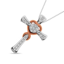 Diamond 1/5 Ct.Tw. Cross Pendant in 14K Two Tone Gold
