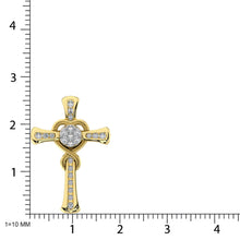 Diamond 1/5 Ct.Tw. Cross Pendant in 14K Two Tone Gold