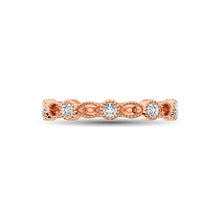 14K Rose Gold 1/6 Ctw Diamond Band