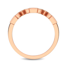Trigale and Round Shape Diamond 1/10 ctw Band Ring in 14K Rose Gold