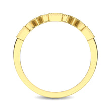 Trigale and Round Shape Diamond 1/10 ctw Band Ring in 14K Yellow Gold