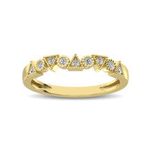 Trigale and Round Shape Diamond 1/10 ctw Band Ring in 14K Yellow Gold