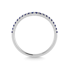 14K White Gold Blue Sapphire 1/5 Ct.Tw. Curve Band