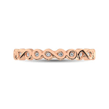 14K Rose Gold 1/10 Ctw Diamond Band